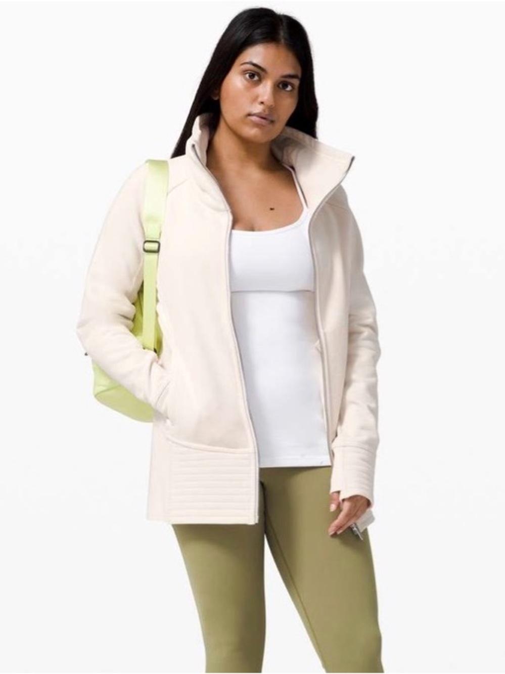 lululemon sz 4 NWT Radiant II Cream Zip-Up Athletic Bomber Jacket